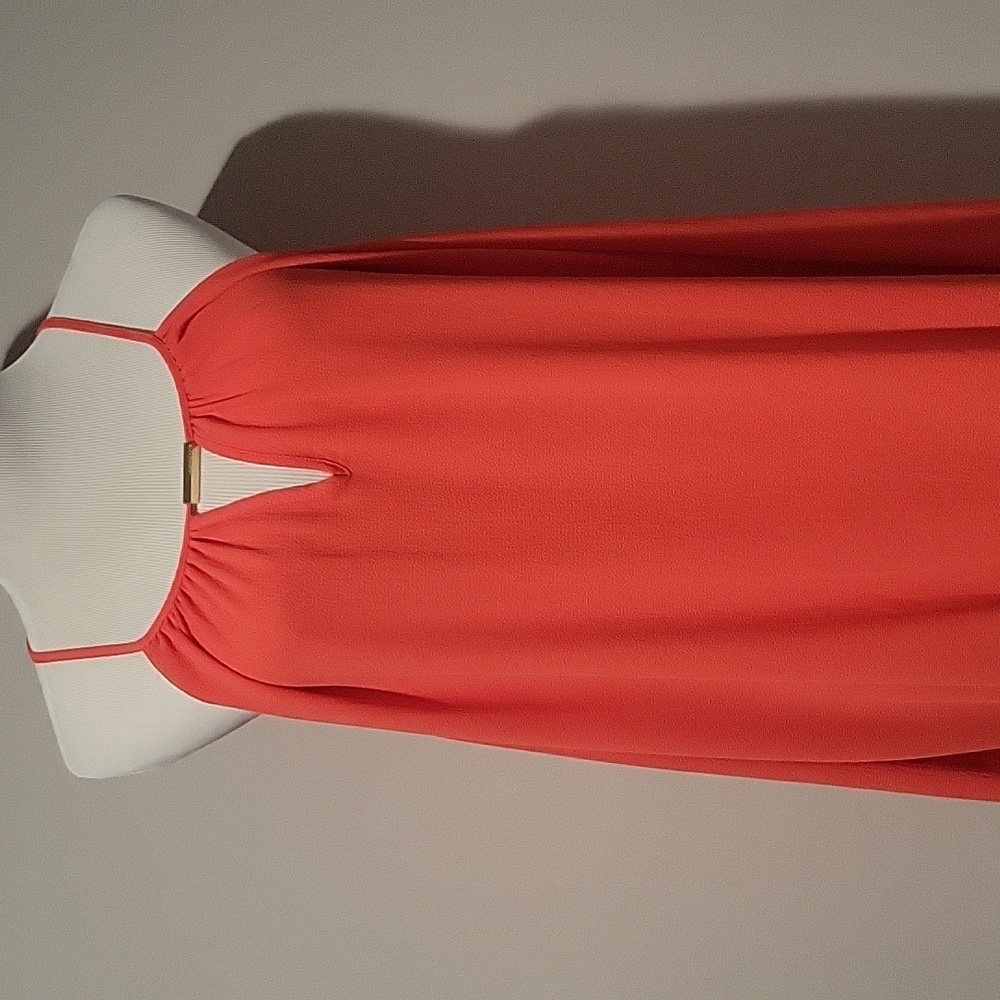 Michael Kors deep coral cold shoulder top- XL